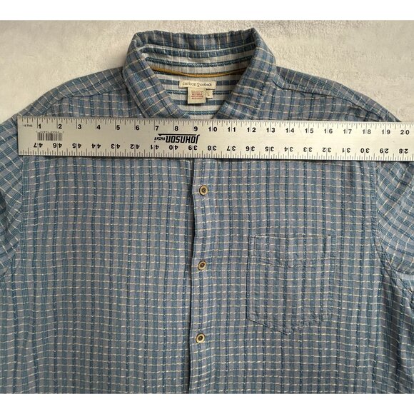 Carbon 2 Cobalt Mens Long Sleeve Checkered Button Up Shirt Large Cotton Blue - Picture 5 of 7